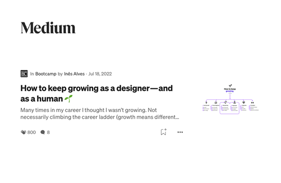Medium article: How to keep growing as a designer